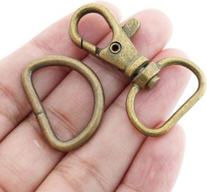 CRAFTMEMORE Ganchos giratorios de seguridad, cierres de langosta clásicos con anillas en D para correas de bolso, cordones y sets de artesanía en cuero CSD Inch An - Product Image 2