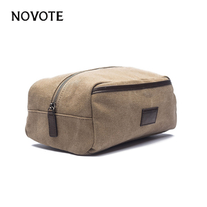 NOVOTE Bolso de fin de semana con logotipo personalizado con neceser Conjunto de bolsa de viaje Diseño de lona y cuero para exteriores durante la noche - Product Image 4
