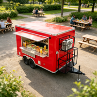 Remolque Comercial de Comida con Aire Acondicionado, Mesa de Preparación de Ensaladas y Mostrador para Ensaladas de Camarones en Parques de California, EE. UU.