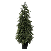 Plante de cèdre au toucher réel, arbre de pin vert en plastique, décoration artificielle debout pour hôtel, restaurant, jardin