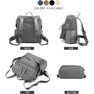 BSCI, mochila de cuero genuino personalizada, bolso de hombro grande para mujer con compartimento para ordenador portátil, múltiples bolsillos - Product Image 2