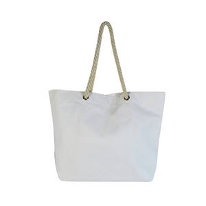 Bolsos casuales de estilo pijo para niñas, bolso de playa de viaje al aire libre con cremallera, bolso de mano con cordón de algodón - Product Image 4