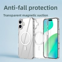 Étui de téléphone magnétique 2-en-1 transparent antichoc, coque de protection intégrale compatible avec Samsung S26 S25 Ultra, fine et durable