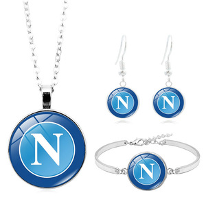 <span class=keywords><strong>Ensemble</strong></span> de colliers en pierre naturelle de style punk avec emblème de club de football européen, bijoux à la mode transfrontalière européenne et américaine - Product Image 3