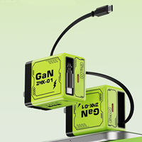 Chargeur GaN évolutif 80W 3-en-1 avec prise murale rétractable, câble Type-C et 2 ports USB pour une charge rapide des téléphones et tablettes