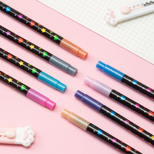 Nuevo <span class=keywords><strong>Marcador</strong></span> de Doble Punta Multicolor con Purpurina, que Brinda Efectos Visuales Coloridos <span class=keywords><strong>para</strong></span> el Dibujo <span class=keywords><strong>Infantil</strong></span> - Product Image 1