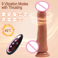 DDT-29 Dildo réaliste en silicone souple pour femmes avec télécommande, modes chauffants et télescopiques - Jouet sexuel masturbateur en promotion