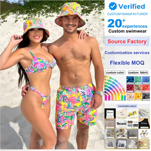 NUEVO traje de baño de moda y ropa de playa Trajes a juego <span class=keywords><strong>para</strong></span> <span class=keywords><strong>parejas</strong></span> Conjunto de bikini de pareja joven y bañadores <span class=keywords><strong>para</strong></span> hombres - Product Image 1