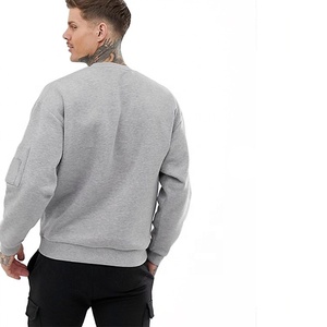 Felpa oversize girocollo da uomo in felpa di pile bianca grigia personalizzata da uomo - Product Image 6