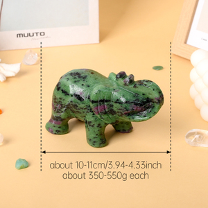 Wholesale Customized <b>Crystal</b> <b>Animals</b> Sculpture Ruby Zoisite <b>Crystal</b> Elephant Carvings for Decoration - Product Image 3
