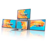 Producto de moda: Monitor portátil cuádruple de 18.5 pulgadas con 1 cable para 3 pantallas, extensor de pantalla para portátil USB A / USB C, monitor para juegos