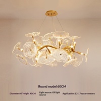 Lustre suspendu LED en forme de feuille de lotus, style zen chinois, tout en cuivre doré, pour salon, chambre à coucher, salle à manger