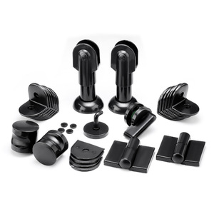 Xinshengfa Bathroom Partition Hardware Kit Black Nylon Support Legs Hinges Locks <b>Brackets</b> For Public Restrooms - Product Image 1