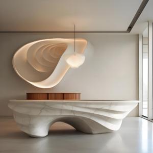 NGHỆ THUẬT tiếp nhận bàn đá giống như kết cấu | thiết kế độc đáo ánh sáng sang trọng phong cách trung tâm thị giác cao cấp không gian sợi thủy tinh bàn - Product Image 4