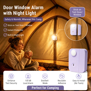 Allarme per Porte e Finestre Ricaricabile con LOGO Personalizzato, Sensore Magnetico <span class=keywords><strong>Wireless</strong></span> per Sicurezza Domestica, <span class=keywords><strong>Antifurto</strong></span> 130DB, Facile Installazione - Product Image 3