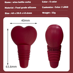 Tapones de Botella de Vino de Silicona en Forma de Corazón, Material de Grado Alimenticio Libre de BPA, Se Adapta a la Mayoría de las Botellas de Vino, Ecológico, Duradero y Fácil de Limpiar - Product Image 3
