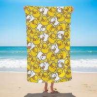 Serviette de plage YABEE personnalisée avec imprimé canard jaune en caoutchouc, séchage rapide, légère, anti-sable, pour piscine, enfants et adultes