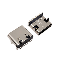 6-16핀 SMT 매립형 암 타입-C USB 커넥터 (휴대폰 충전 포트용) 황동 스테인리스 스틸 PCB USB 타입 C 잭
