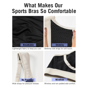 Soutien-gorge de sport sans couture pour femme, nouveau design 2025, extensible, rembourré push-up, deux bretelles, court, personnalisable et respirant - Product Image 5