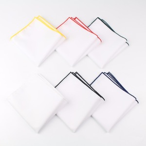 Mouchoir en coton de style ensoleillé pour hommes, pochette blanche carrée colorée, serviette décontractée 23*23cm - Product Image 1