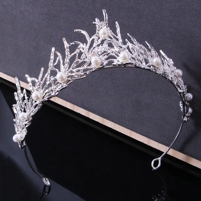 victoria miss universe princess crown diamond hair tiaras and crowns wedding tiara bridal silver crown with pearls for girls