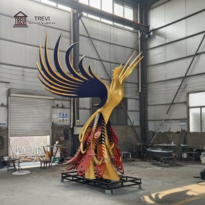 Scultura Grande Personalizzata in Acciaio Inossidabile a Forma di <span class=keywords><strong>Fenice</strong></span> TREVI, Statua Moderna in Metallo Dipinta a Mano per Decorazione di Parchi Urbani - Product Image 2