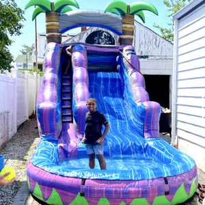 Tropical theme commercial backyard tobogan acuatico hinchable water slide <b>inflatable</b> kids outdoor - Product Image 1