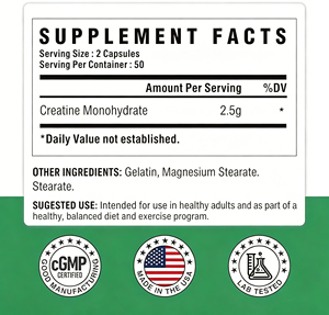 Capsules de créatine monohydrate en marque privée, comprimés de créatine pure non aromatisés micronisés pour une performance accrue et une croissance musculaire améliorée - Product Image 2