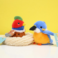 Nouveau Porte-clés en Peluche SongshanToys : Perroquet, Pie-glace, Moineau, Caille – Adorable Pendentif de Sac ou Décoration