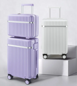 Valigia Trolley Impermeabile in ABS e Poliestere Ecologico con Ruote Girevoli e Borsa per Cosmetici - Product Image 1