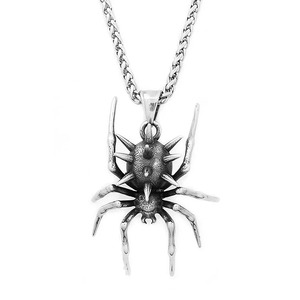 Yunnique – collier avec pendentif araignée en acier inoxydable pour hommes, bijoux de fête, design insecte, chaîne de 60cm - Product Image 5