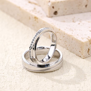 Anillo de Boda Elegante de Oro Blanco de 18K de Alta Calidad con Diamante Brillante Certificado, Diseño Único y Simple, Estilo Clásico para Fiesta - Product Image 6