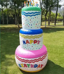 6 Fuß hoch Blow Up Cute Schöne Großhandel Riesen Party Dekoration Promotion PVC Aufblasbare Geburtstags torte Spielzeug