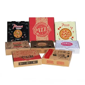 Экологически чистые упаковочные коробки из переработанного материала на заказ из гофрированной бумаги, одноразовые упаковочные коробки для еды и пиццы