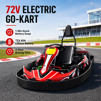 Kart Eléctrico para Pista de Entretenimiento Comercial con Radio de Giro de 2 m, Batería de Litio de 72 V y 40 A, Opciones Multicolores