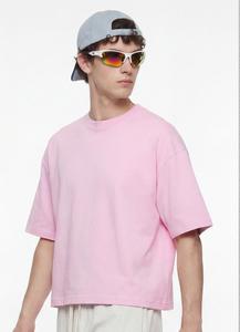 T-shirt da uomo a maniche corte in cotone 100% tinta unita, stile streetwear, fresco, oversize, formale, 240G, primavera <span class=keywords><strong>estate</strong></span> - Product Image 3