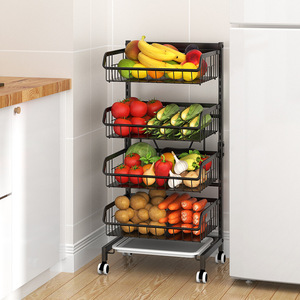 3/<span class=keywords><strong>4</strong></span> tầng lưu trữ nhà bếp giá lưu trữ tổ chức di chuyển cho hộ gia đình Giỏ rau giá - Product Image 4