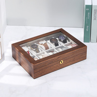 Fenêtre simple affichage à la maison dix pack de stockage de cadeaux de haute qualité boîte de montre de luxe personnalisée boîte d'emballage en bois avec logo