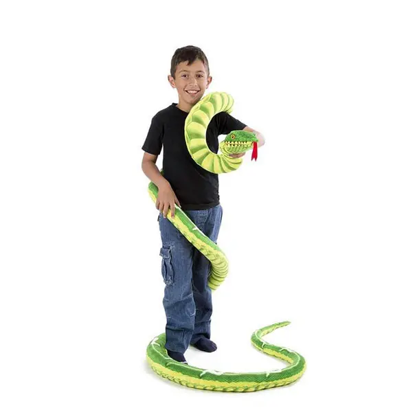Gerçekçi korkunç yeşil yılan peluş cadılar bayramı tricky hediye yumuşak yılanlar dolması oyuncaklar