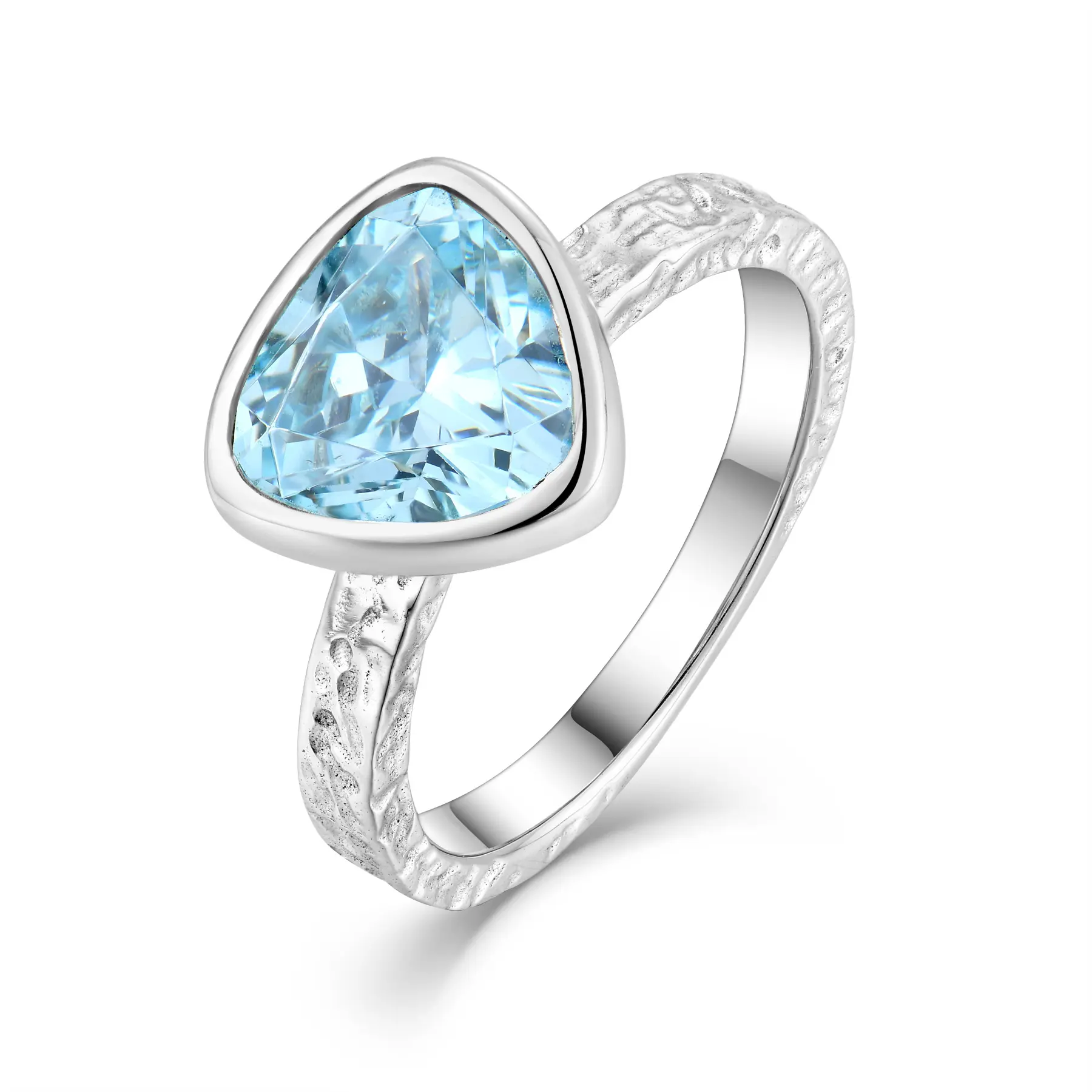 Customization OEM New Style Fine Jewelry 925 Silver Wholesale Wedding Simple Blue Rings For Women Men Classic