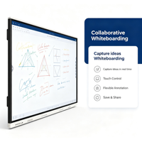 Tablette interactive 98 pouces 4K, tableau blanc intelligent, stylet tactile 20 points, caméra, microphone pour l'enseignement et le bureau