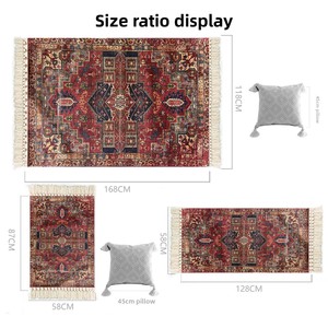<strong>Vintage</strong> Persian Style <strong>Red</strong> Area Rug with Tassels Tribal Medallion Floor <strong>Carpet</strong> - Product Image 3