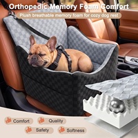 Siège de voiture surélevé pour chien avec mousse à mémoire de forme, housse amovible et lavable, lit de voiture pour animaux de compagnie, logo personnalisé