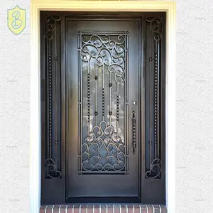 Modern Single Front Iron Door Pakistan Used Wrought Iron Door Gates With Locks