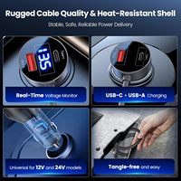 Kabel Charger Mobil Starlink Mini DC ke Lighter Rokok dengan Layar Digital USB-C USB-A Tahan Lama untuk Starlink Mini