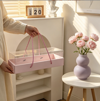 Boîte à bento transparente rose fantaisie avec séparateurs pour fleurs, produits de boulangerie, aliments, emballage pour le thé de l'après-midi