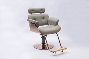 Chaises de <span class=keywords><strong>salon</strong></span> de coiffure uniques de style <span class=keywords><strong>italien</strong></span>, avec base en éponge haute densité, peinture dorée, couleur or et accoudoirs en bois massif - Product Image 3