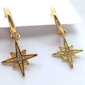 Fashion Dangle Star Earrings Set Statement Gold Plated Earrings Stars And Moon