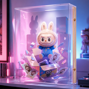 Vitrine murale en acrylique avec fond en bois, <span class=keywords><strong>cadre</strong></span> de présentation transparent pour objets commémoratifs et figurines, boîte à ombre pour rangement et exposition - Product Image 5