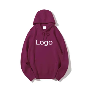 Wholesale Autumn Adult Daily Casual Office Purple color Boys Blank Plain Solid Colors Cotton Street Fashion Hoodies For Men